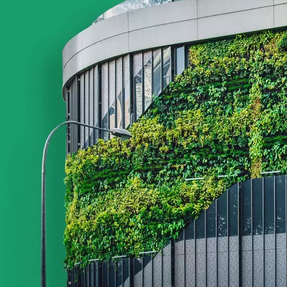 Green building in a city